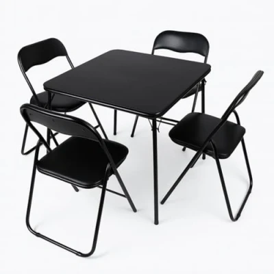 Afbeelding van Milton &amp; Oldbrook Klaptafel met 4 Klapstoelen Volos Zwart