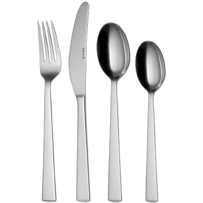 Afbeelding van Sola Eclipse Bestekset 6 Persoons 24 Delig RVS Bestek Set Zilverwit Edelstaal 18/10 Vaarwasserbestendig Zilver