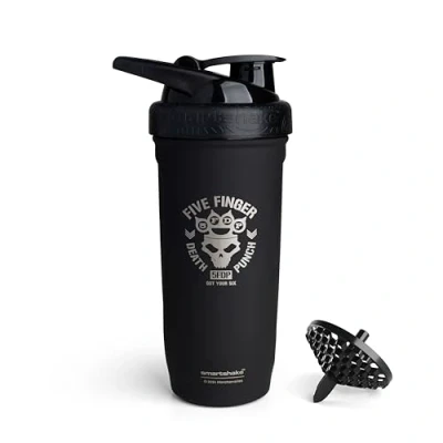 Afbeelding van Smartshake Rockband Reforce Proteïneshaker, roestvrij staal, 900 ml, lekvrije schroefdeksel, BPA vrij, niet geïsoleerd, uniseks gymshaker van Five Finger Death Punch, Knucklehead