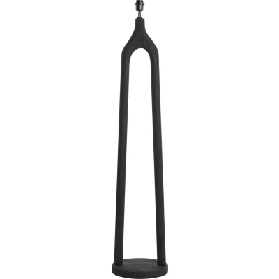 Afbeelding van Light &amp; Living Vloerlamp Xitta Mangohout 135cm Mat Zwart excl. kap