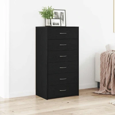 Afbeelding van vidaXL Dressoir met 6 lades 50x34x96 cm spaanplaat zwart eikenkleurig