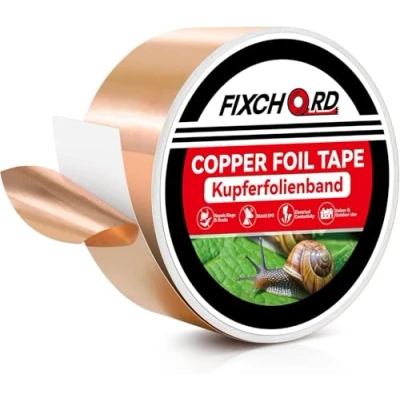 Afbeelding van FIXCHORD Koper Slakken Tape Slakkenafschrikmiddel, Slakkenafschrikking Barrièretape Slakkenafweer Zelfklevende Slakkenafschrikmiddel voor &amp; Naaktslakken 20M*50mm