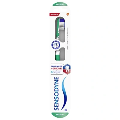 Afbeelding van Sensodyne Tandenborstel voor gevoeligheid en tandvlees, medium een zachte reiniging van gevoelige tanden, tandgevoeligheid, zonder het tandvlees te beschadigen, willekeurige kleur