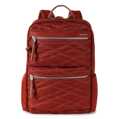 Afbeelding van Hedgren Rugzak met laptopvak Inner City Ava Square Backpack RFID 15,6&quot; New Quilt Brandy Brown Donkerrood