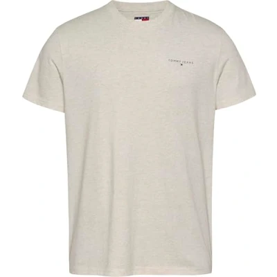 Afbeelding van Tommy Jeans Linear Chest TEE Tshirt basic, Heren, Maat: 60, Oat