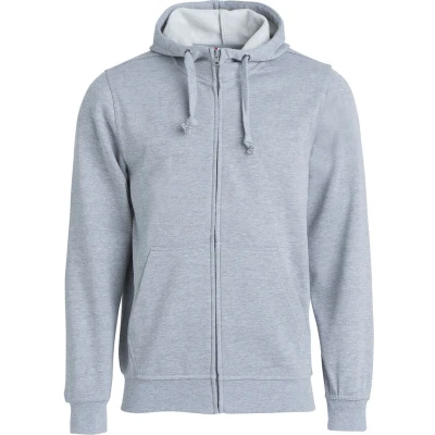 Afbeelding van Basic hoody full zip grijsmelange s