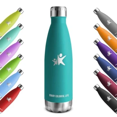 Afbeelding van KollyKolla Drinkfles van roestvrij staal, 750 ml, vacuüm thermosfles, waterfles, lekvrij, BPA vrij, geschikt voor koolzuurhoudende dranken, sport, school, universiteit, yoga, fiets,