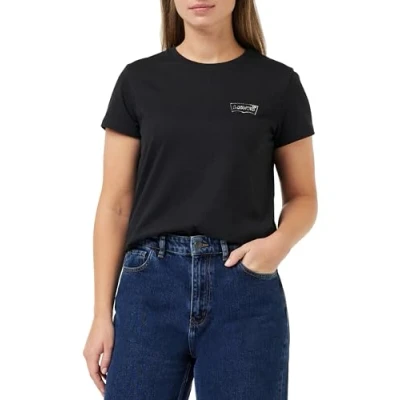 Afbeelding van Levi&#039;s THE Perfect TEE Tshirt print, Dames, Maat: XXS, Shimmer bw outline caviar