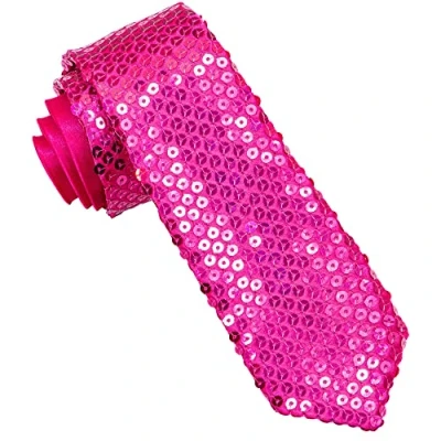 Afbeelding van Stropdas roze pailletten