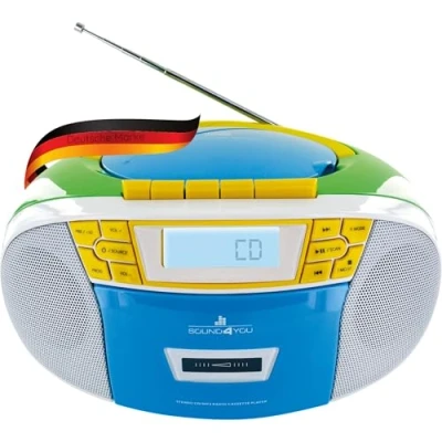 Afbeelding van SCHWAIGER 661644 Draagbare CD speler Cassette radio MP3 USB aansluiting FM AUX Koptelefoon Boombox Stereo voor thuis en onderweg Stroom batterijvoeding Display