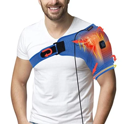 Afbeelding van Doact Schulterbandage, Unterst¨¹tzung Wrap G¨¹rtel Schulter Unterst¨¹tzung, USB elektrische Heizkissen f¨¹r Rotatorenmanschette, Neopren Schulterw?rmer, Linke/Rechte Schulter, M?nner/Frauen L