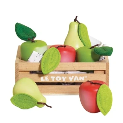 Afbeelding van Appels en peren in houten kratje (7 delig)