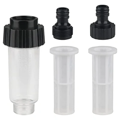 Afbeelding van ZDNT waterfilter tuinslang camper 3/4 inch watervoorfilter set met 2 filterinzetstukken voor hogedrukreiniger, tuinpomp, tuinirrigatie,