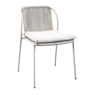 Afbeelding van Vedella stackable dining chair without armrests aluminium salix/rope salix Yoi