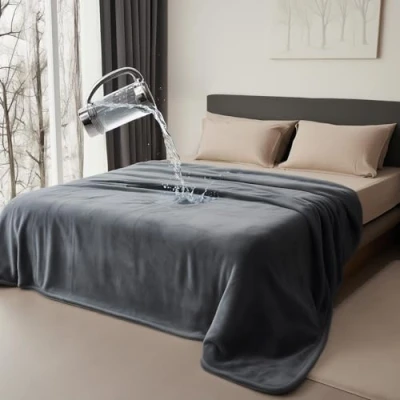 Afbeelding van Waterdichte Reversible Deken, Uitstekende Leakproof Beschermhoes voor Bed Matras, Sofa, Bank tegen Plas &amp; Spatten van Volwassenen, Babies, Honden, Huisdieren(Donkergrijs/Licht grijs, 203x229cm)