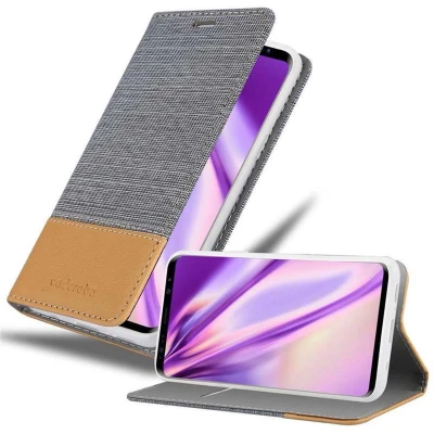 Afbeelding van Cadorabo Hoesje geschikt voor Samsung Galaxy S9 in LICHTGRIJS BRUIN Beschermhoes met magnetische sluiting, standfunctie en kaartvakje Book Case Cover Etui