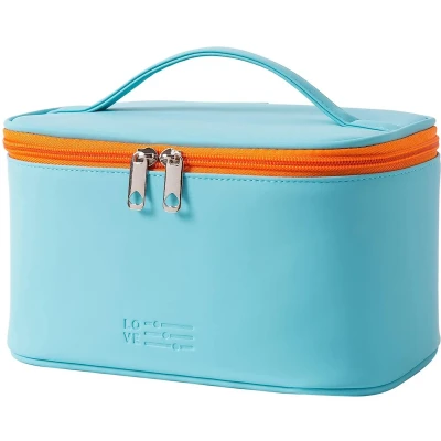Afbeelding van BOTC Make up tasje 2 lagen Met handige vakjes Cosmetica organizer Toilettas Maat Etui Groen