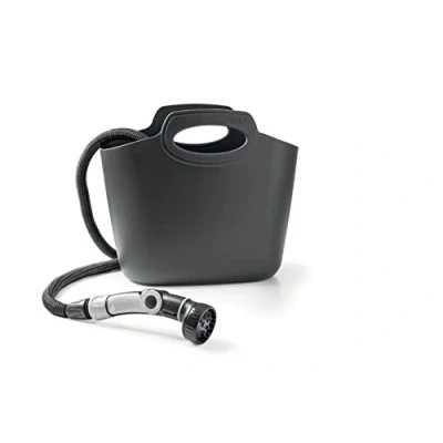 Afbeelding van G.F. SRL Aquapop Grey Limited Edition met 25 m zelfrekbare stofslang, tas van zacht kunststof, donkergrijs