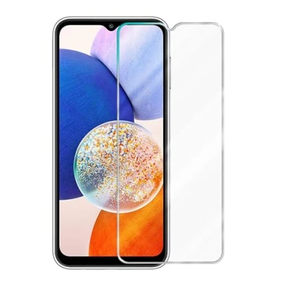 Afbeelding van Cadorabo Screenprotector geschikt voor Samsung Galaxy A14 4G / 5G Pantser film Beschermende in KRISTALHELDER Geharde (Tempered) display beschermglas 9H hardheid met 3D Touch