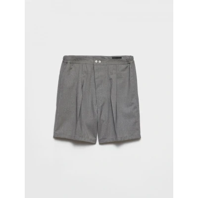 Afbeelding van Relaxed Fit Pleated Shorts With Elasticated Waistband Grey