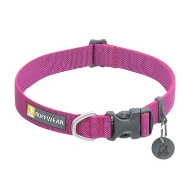 Afbeelding van RUFFWEAR Hi &amp; Light halsband, kleine halsband met aluminium D ring, verstelbare en lichtgewicht hondenhalsband, comfortabele zachte stof, dierenhalsband hondenriem bevestigingsring, 28 36 cm,
