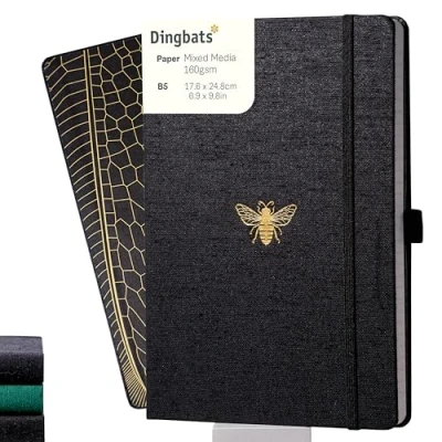 Afbeelding van Dingbats* Pro B5 Notitieboek Black Bee Stippen / Blanco