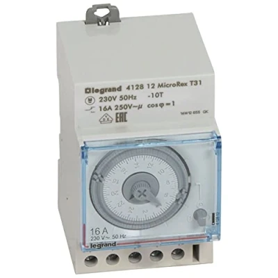 Afbeelding van Legrand microrex t31 analoog dagklok 230v 412812