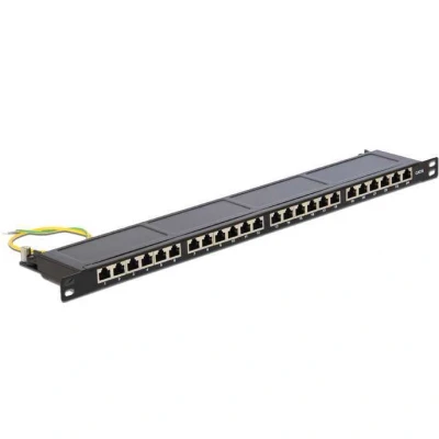 Afbeelding van Delock 19″ Patchpanel 24 Poort Cat.6 0.5 HE schwarz
