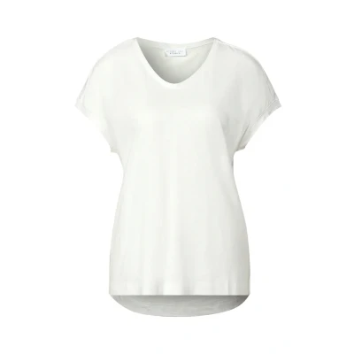 Afbeelding van Street One Studio Vneck Tshirt basic, Dames, Maat: 42, Weiß