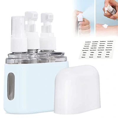 Afbeelding van Mini Shampoo Dispenser Portable Travel Bottle Set, And Conditioner Dispenser, Containers With Labels For Toiletries, Bottles Toiletries (3 in 1,Blue)