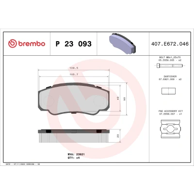 Afbeelding van Brembo Remblokset P 23 093