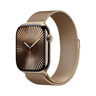 Afbeelding van Apple Watch S10 Cellular 46mm Gold Titanium Milanese Loop S/M (130 180mm)