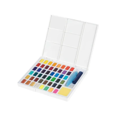 Afbeelding van Waterverf set, 48 kleuren, met palet