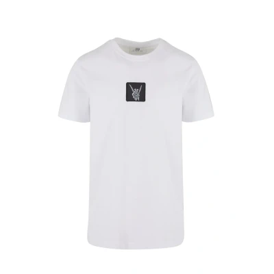 Afbeelding van Mister Tee Skelett Patch Tshirt print, Heren, Maat: Large, White