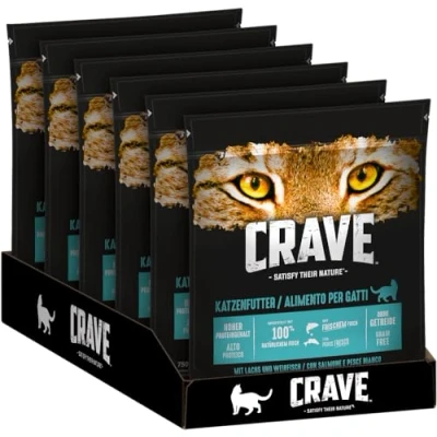 Afbeelding van Crave Kattenzak Adult Met Zalm En Witvis 6 X 750G