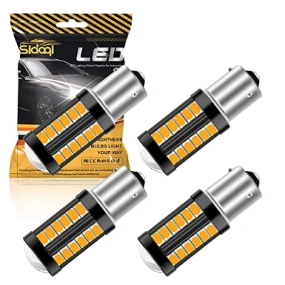 Afbeelding van Sidaqi 1156 BAU15S PY21W 7507 1056 5009 LED lampen 5630 33SMD Amber 900LM Vervangen voor richtingaanwijzers en achter 12 30V 3.6W (4 stuks)