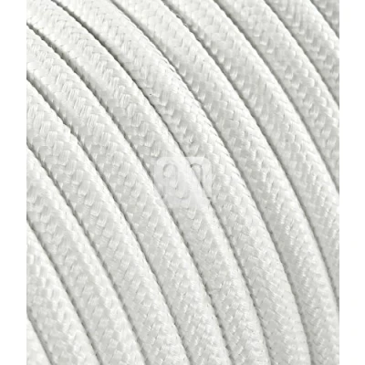 Afbeelding van Elektrische kabel gecoat met gekleurde stof. Made in Italy! 3 meter 2x0, 75 Kleur: Wit