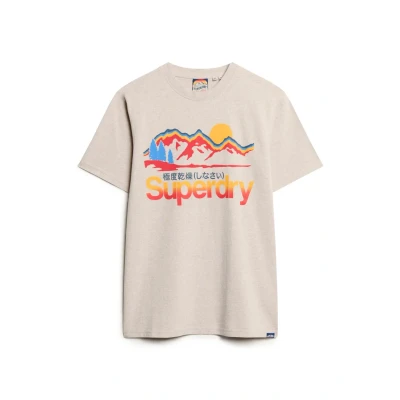 Afbeelding van Superdry Great Outdoors Graphic Tshirt print, Heren, Maat: Medium, Lavin beige marl