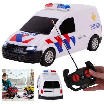 Afbeelding van Cheqo® RC Politieauto met Licht Politie Auto Speelgoed en Geluid Speelgoedauto Afstandsbediening Interactief Kinderspeelgoed
