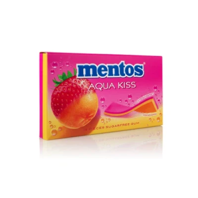 Afbeelding van Mentos Kauwgom Aqua Kiss Aardbei Mandarijn