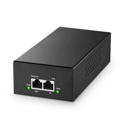 Afbeelding van YuLinca Gigabit PoE+ injector, 90W 802.3af/at/bt 1000 Mbit/s, plug &amp; play, metaal voor desktop/wandmontage, afstand tot 100 meter (328 ft.)
