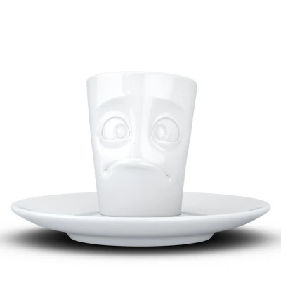 Afbeelding van Tassen espresso kop en schotel 80 ml met verbijsterd gezicht 02.13