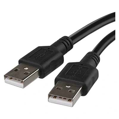 Afbeelding van EMOS USB kabel, A naar A, aansluitkabel, gegevensuitwisseling en synchronisatie, 2 m lange oplaadkabel 2.0 voor gegevensoverdracht, High Speed 480 Mbit/s, zwart