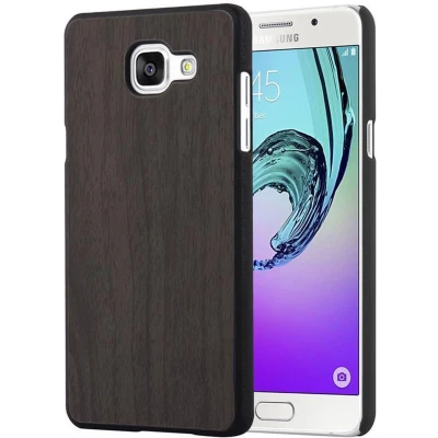 Afbeelding van Cadorabo Hoesje geschikt voor Samsung Galaxy A5 2016 in WOODEN ZWART Beschermhoes gemaakt van flexibel TPU silicone Case Cover