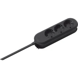 Afbeelding van BACHMANN SMART stekkerdoos 3x geaard contact, geschroefd, zwart, 3 m