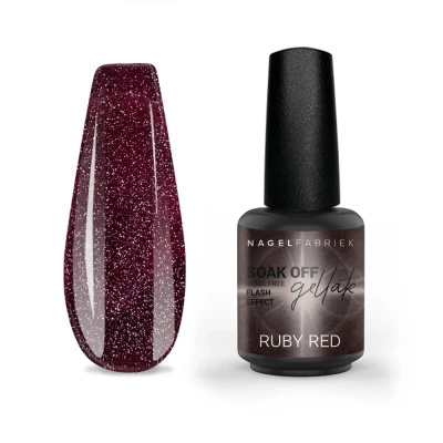 Afbeelding van Soak Off Gellak Ruby Red Flash Effect