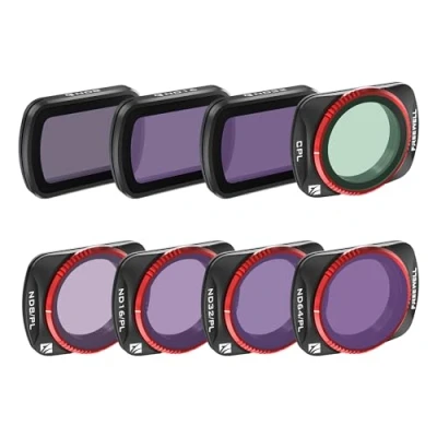 Afbeelding van Freewell 8Pack de hele dag QuickSwap ND/PL, ND, CPL filterkit voor Osmo Pocket 3: moeiteloze installatie, levendige kleuren, gimbal compatibiliteit