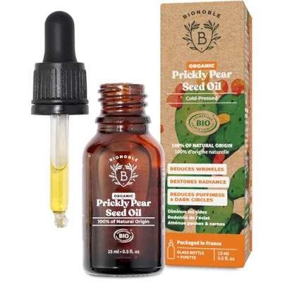 Afbeelding van BIOLOGISCHE CACTUSVIJGPITOLIE 100% Puur, Natuurlijk &amp; Koudgeperst Gezicht, Lichaam, Haar, Baard, Nagels Vegan Cruelty Free Glazen Fles + Pipet (15ml)