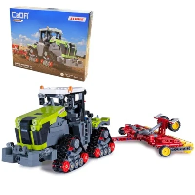 Afbeelding van 1:32 Jamara 402856 CaDA Bricks Claas Xerion 5000 Trac TS Zware landbouwtractor Bouwstenen set