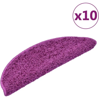 Afbeelding van vidaXL Trapmatten 10 st 56x17x3 cm violet